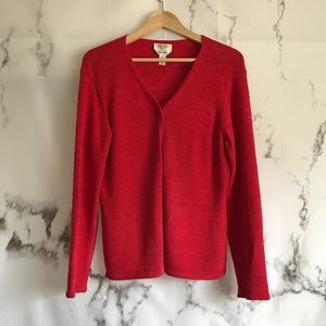 Talbots V-Neck Red Cardigan Sweater